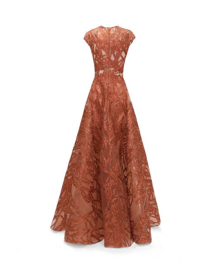 Cap Sleeves Gown - Gemy Maalouf