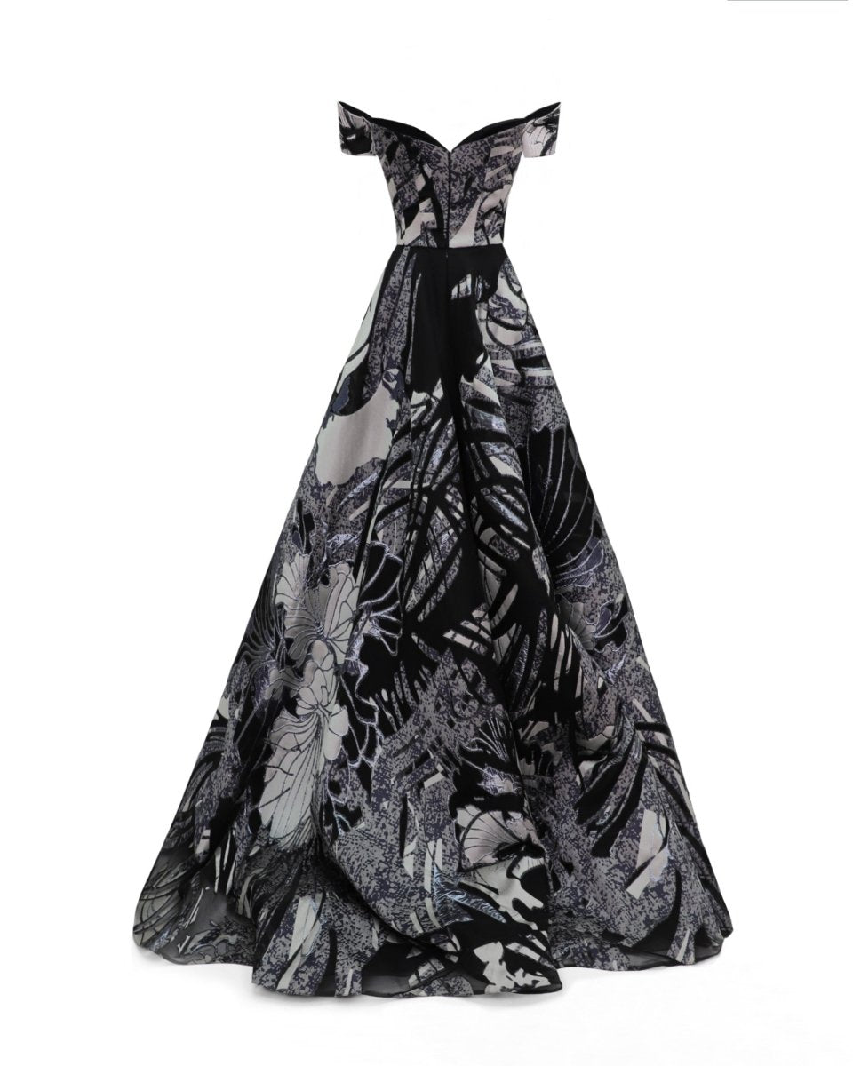 Wide Draped Skirt Gown - Gemy Maalouf