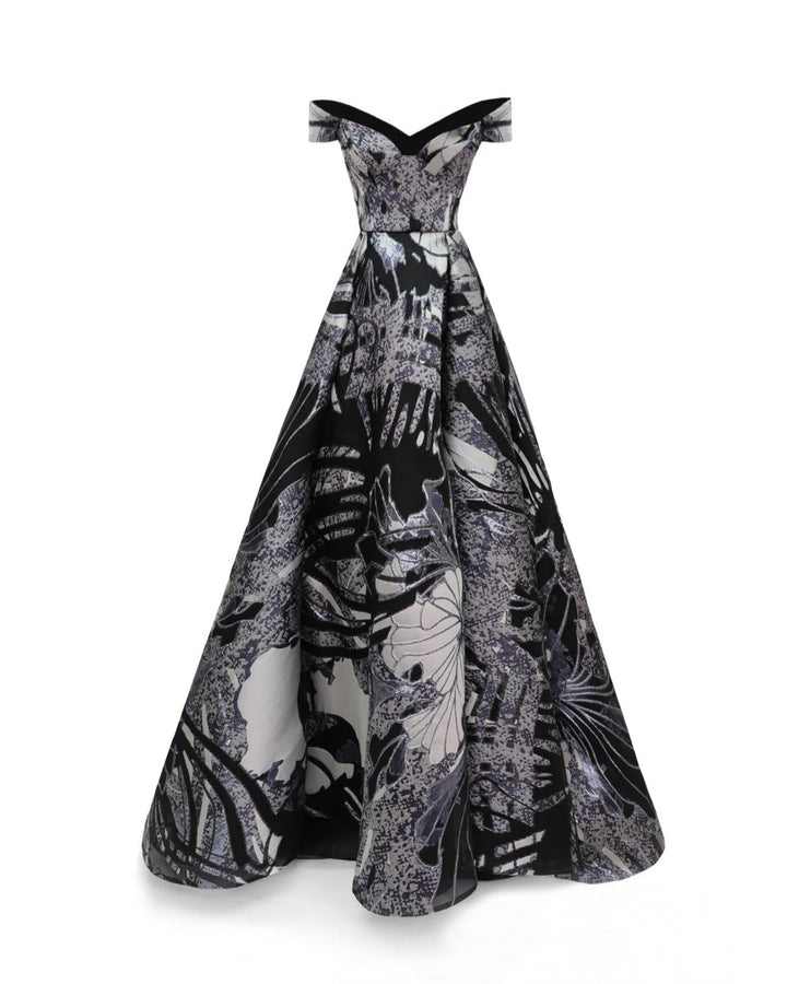 Wide Draped Skirt Gown - Gemy Maalouf