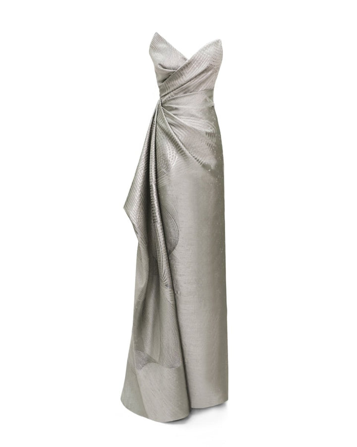 Asymmetrical Neckline Dress - Gemy Maalouf