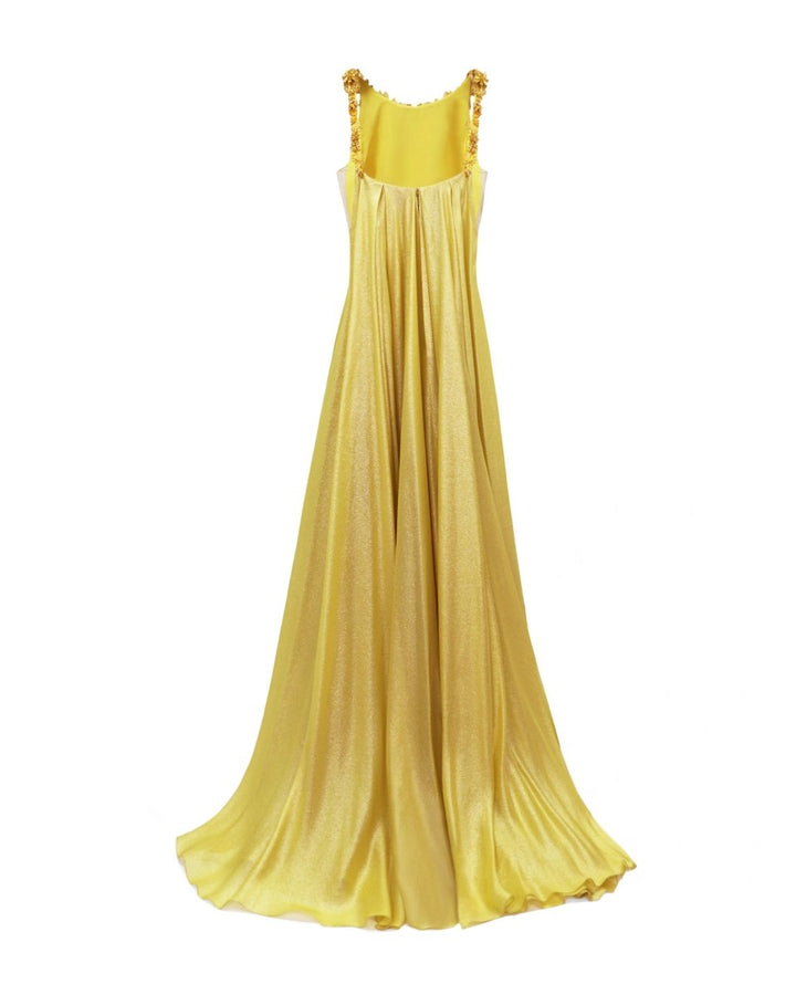 Beaded Strap Neckline Loose - Cut Dress - Gemy Maalouf