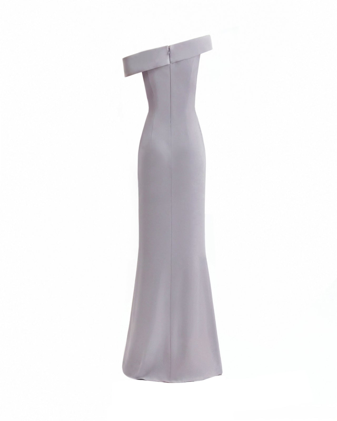 Folded Neck Asymmetrical Beaded Gown