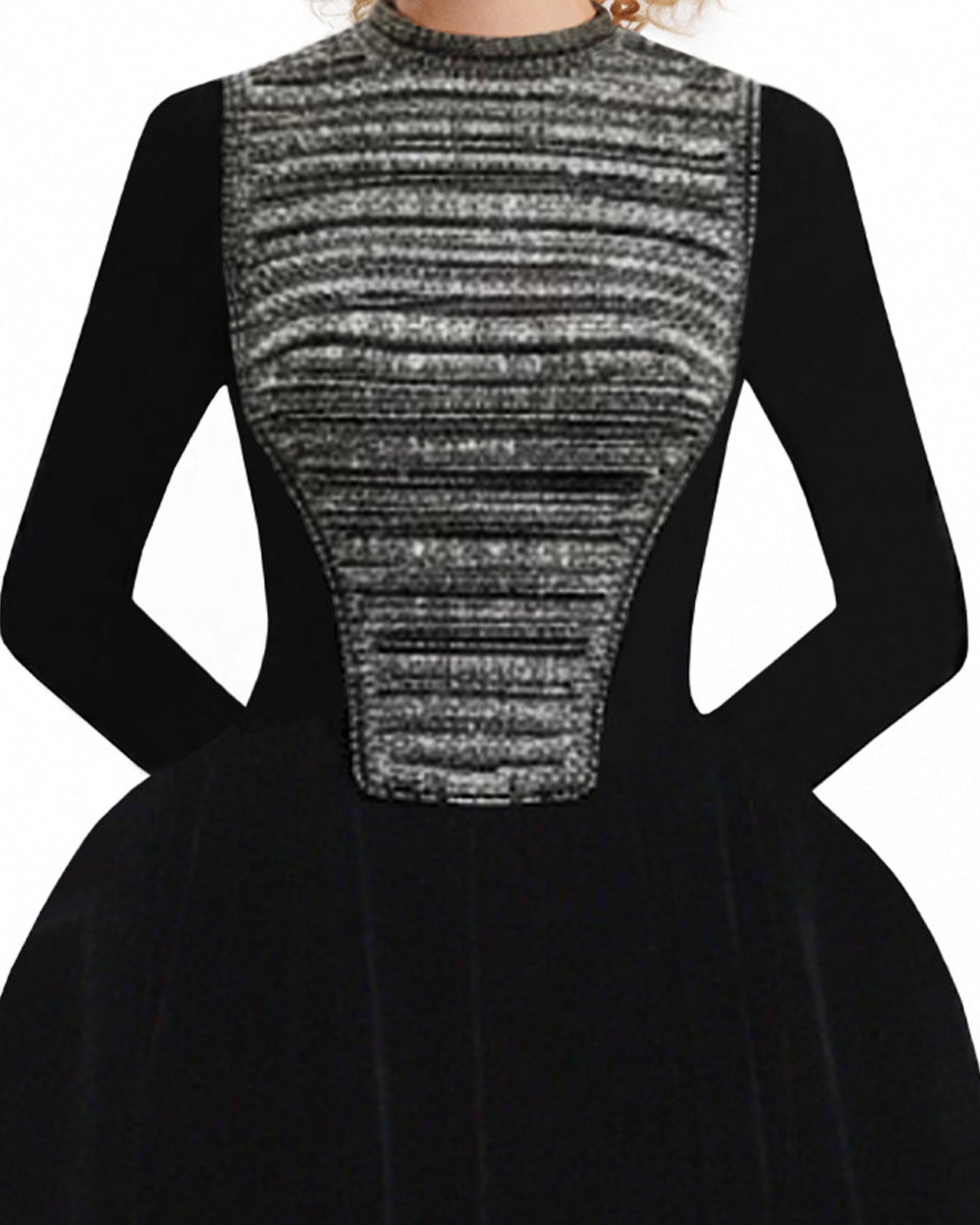 فستان جاكار برقبة مربعة