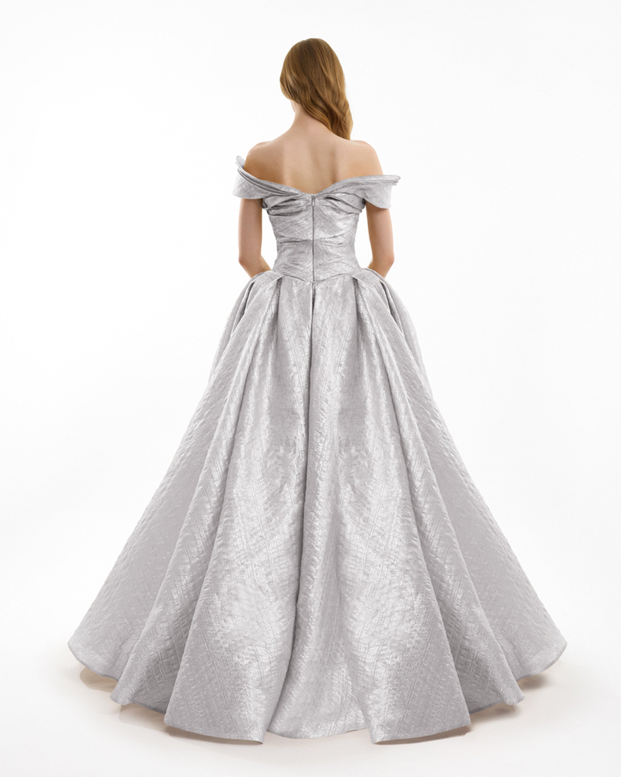 Gemy Maalouf | Evening Dresses | Off-Shoulder Jacquard Dress