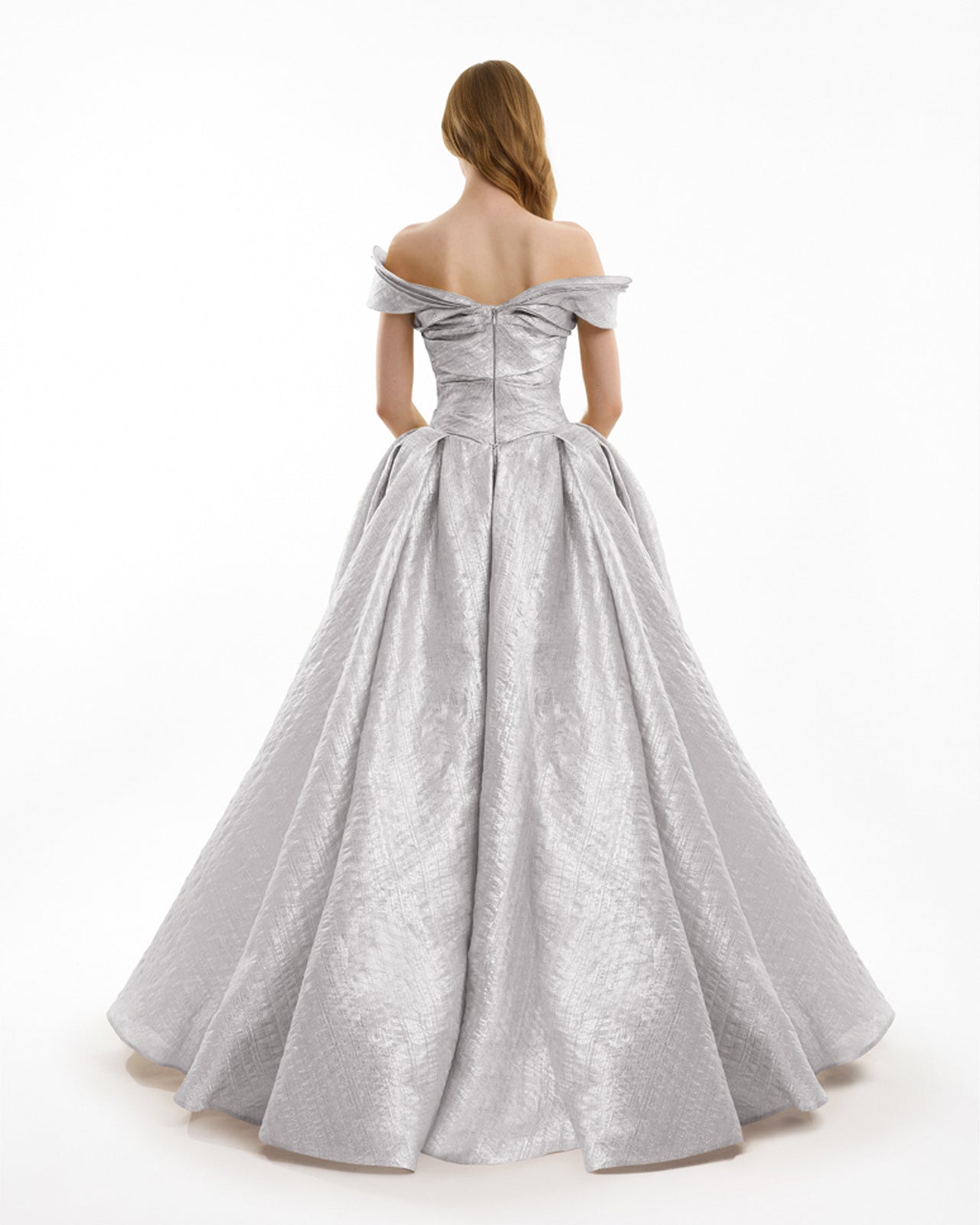 فستان جاكار كتف مكشوف