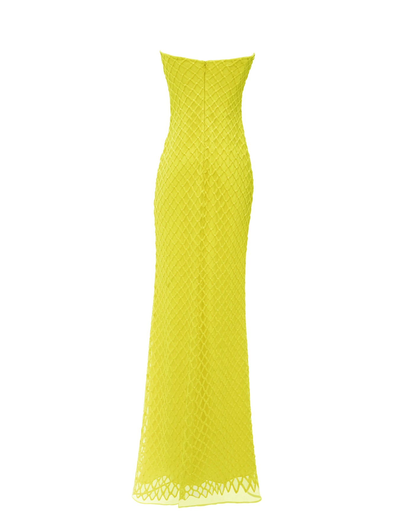 Strapless Slim-Cut Yellow Dress