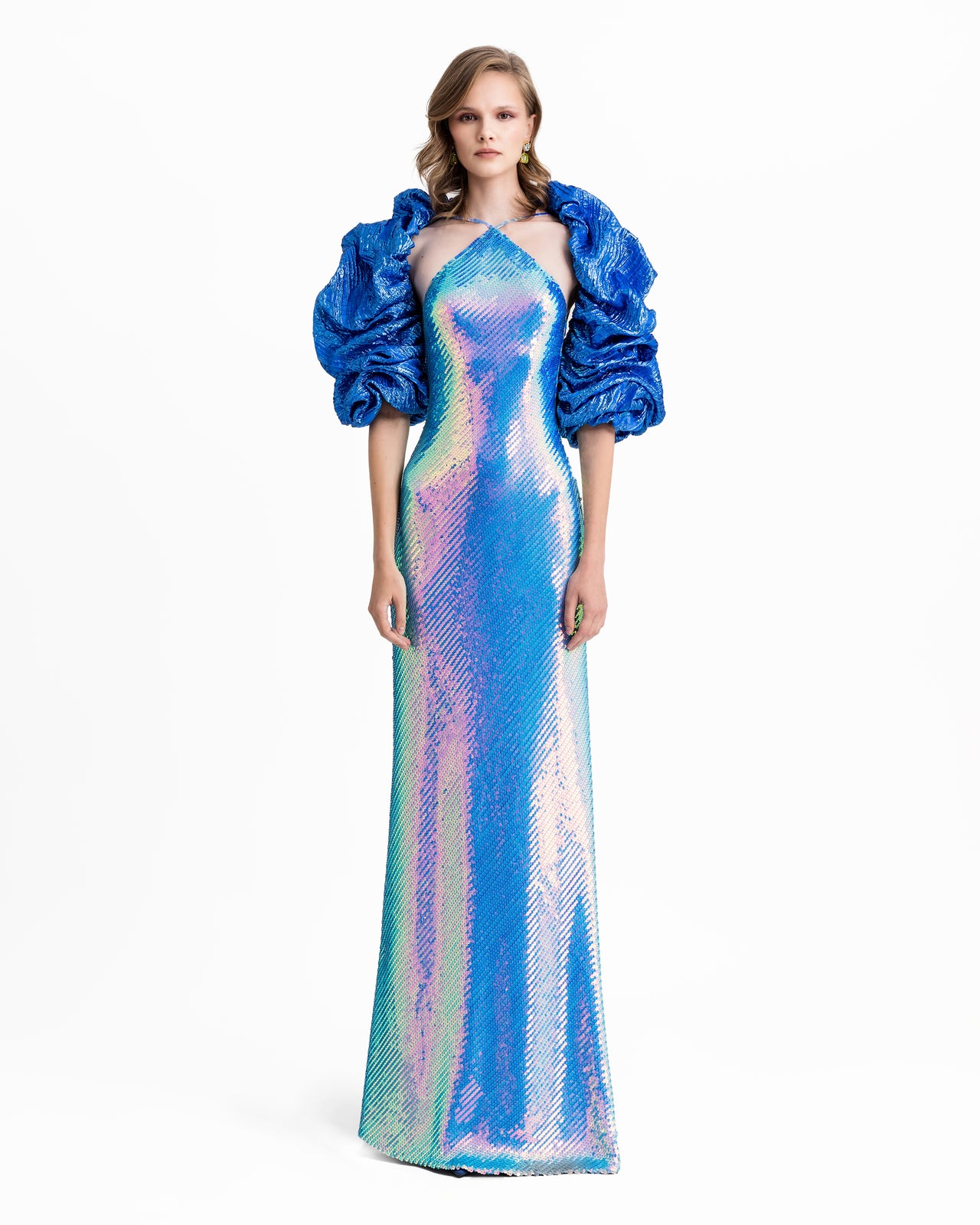 green emerald velvet dress Rasario Velvet Bolero with Voluminous Sleeves 44 (FR) / Black main image 0
