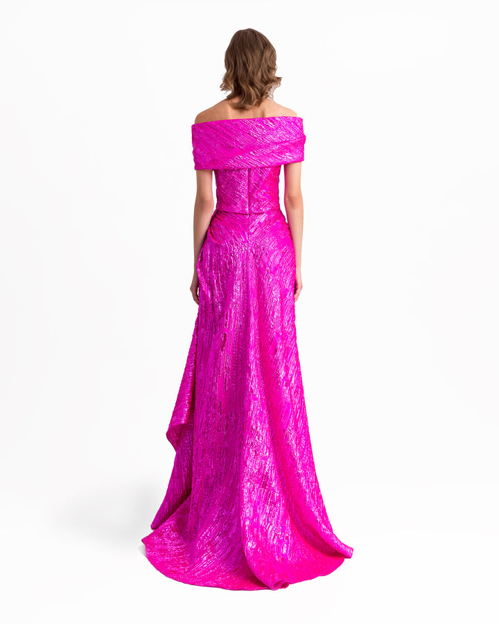 Off-The-Shoulders Dress With A Draped Waist
