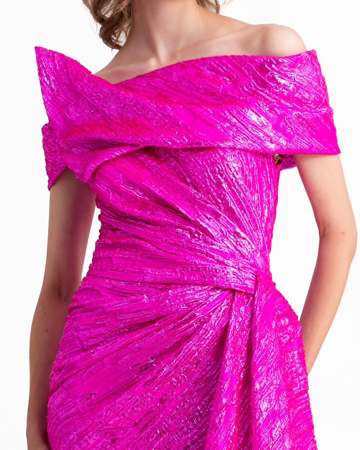 Off-The-Shoulders Dress With A Draped Waist