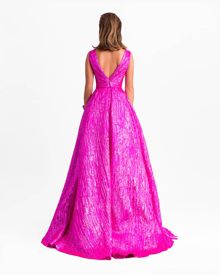 Long Dress With Draped Flowers