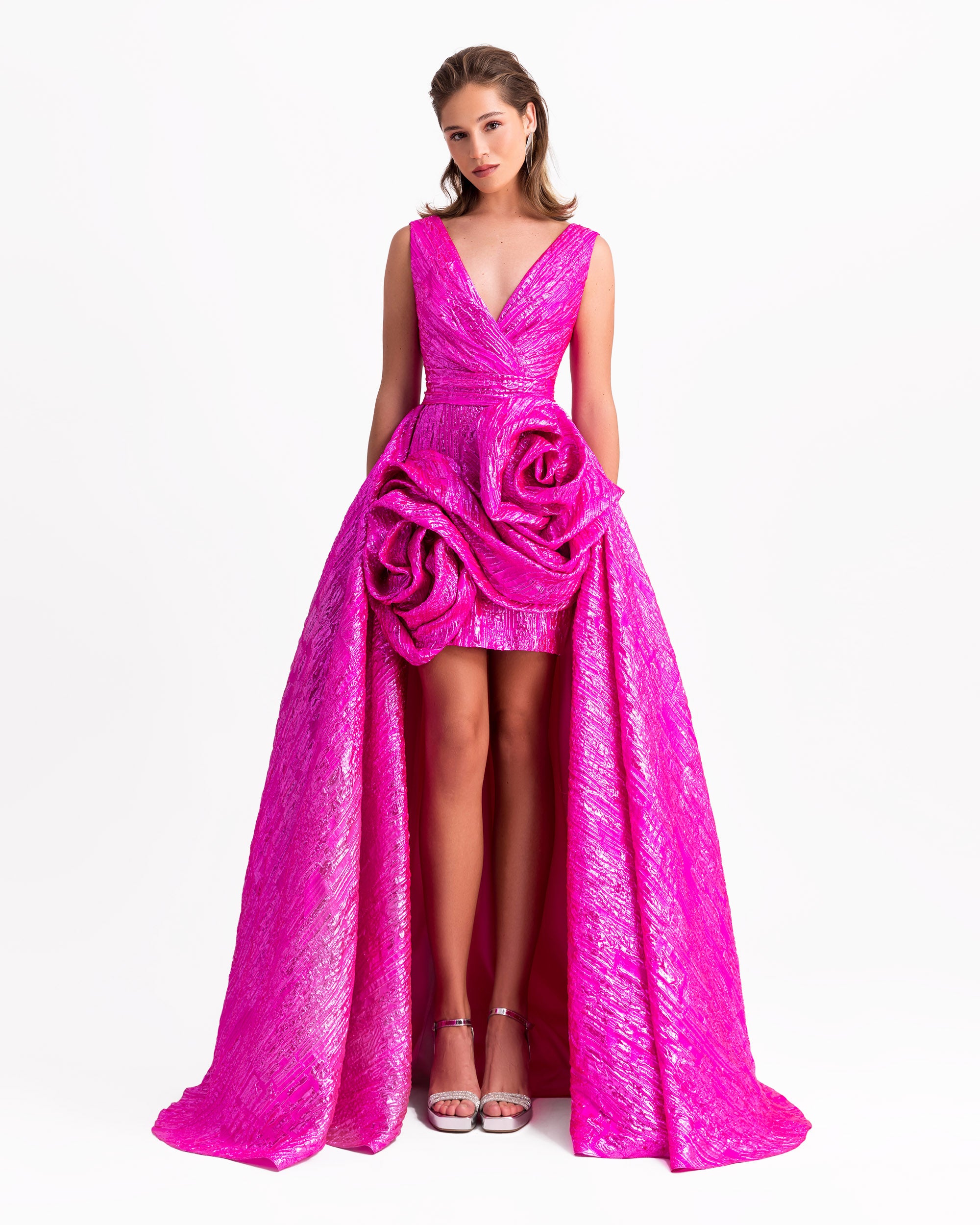 Long Dress With Draped Flowers