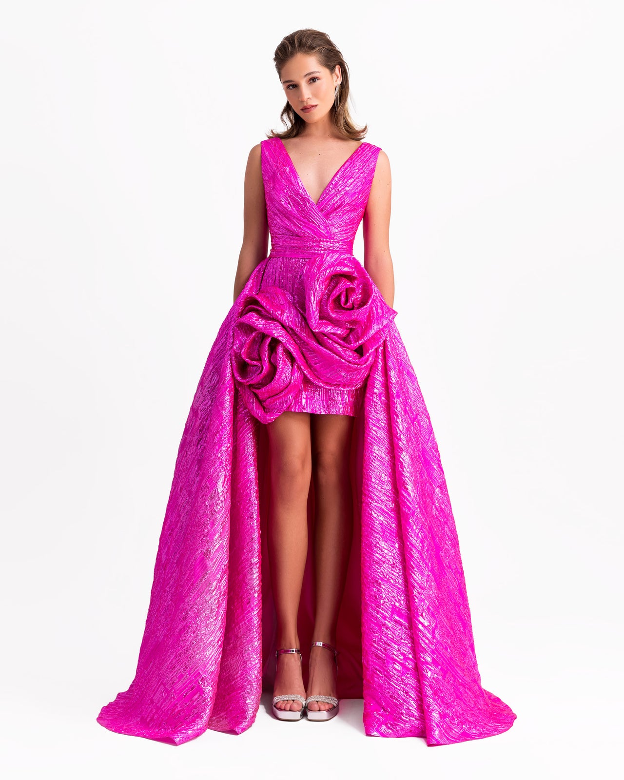 Long Dress With Draped Flowers