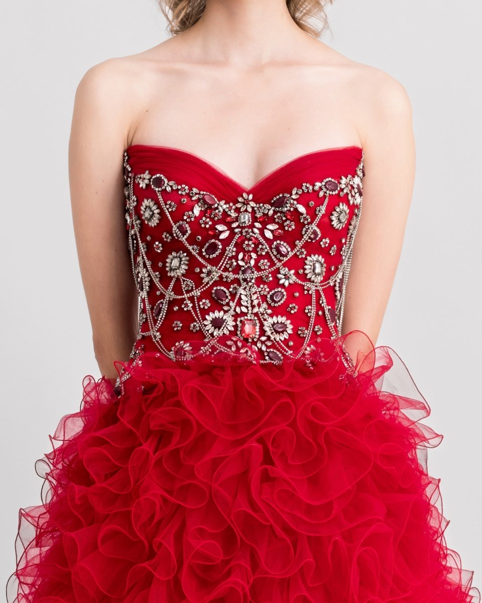 Beaded Strapless Corset Dress - Gemy Maalouf