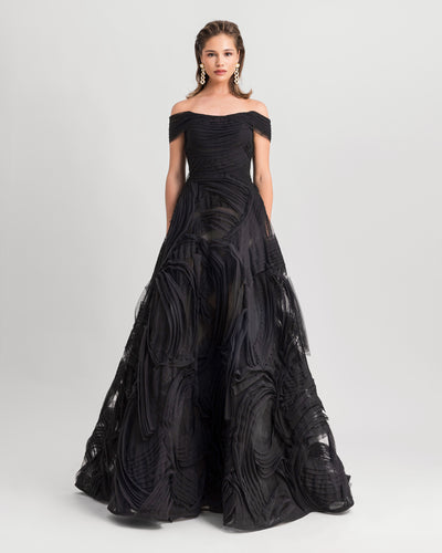 Off-The-shoulders Tulle Gown