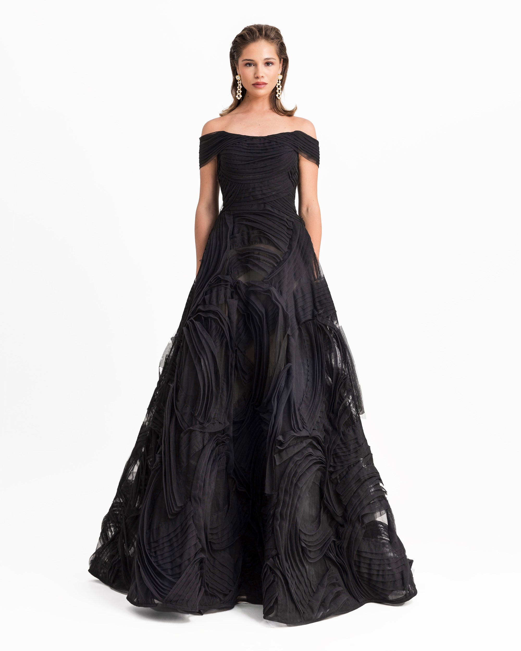Off-The-shoulders Tulle Gown