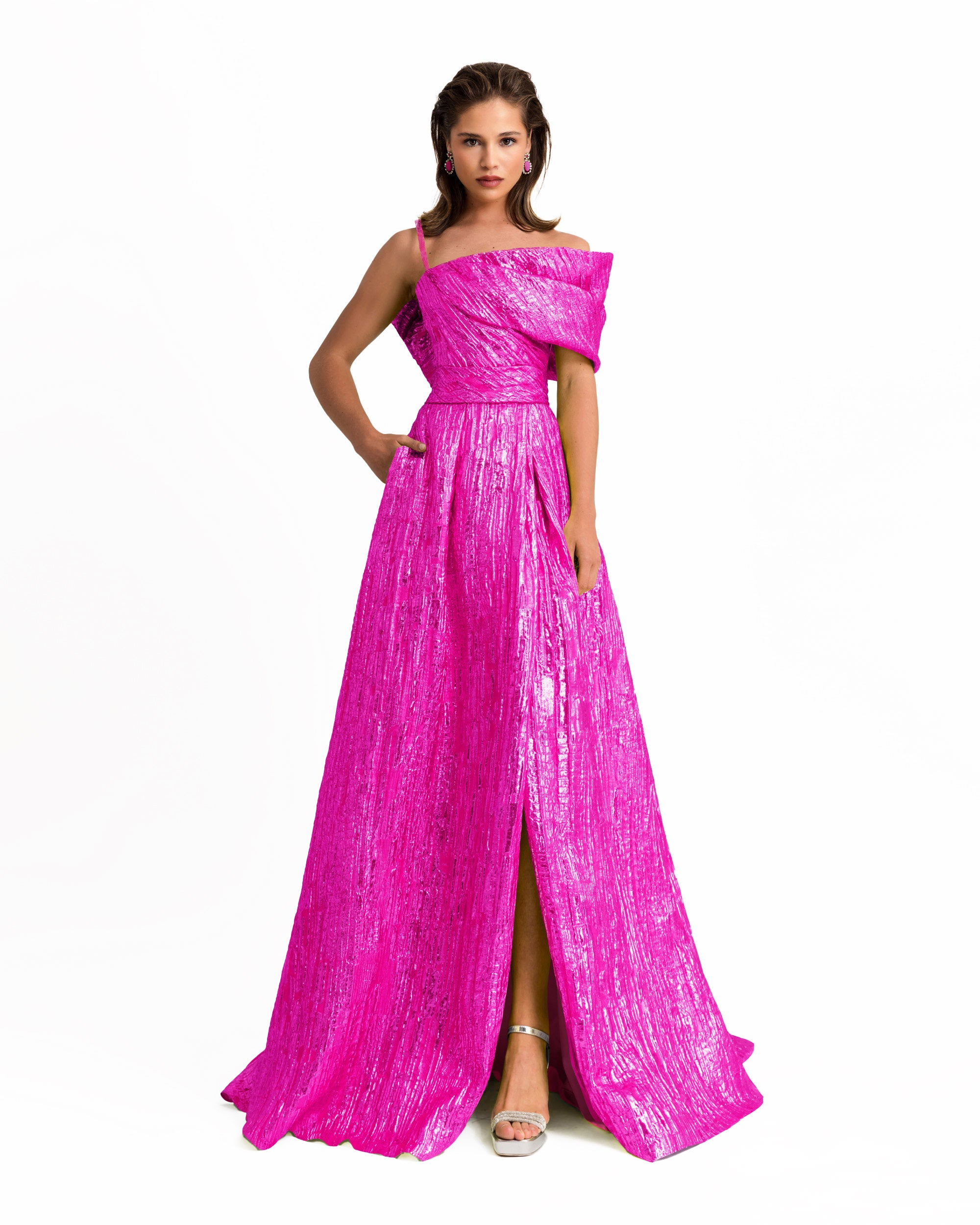 Fuchsia Dress With A Back Bow Design