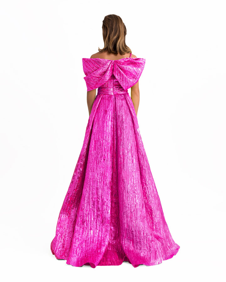 Fuchsia Dress With A Back Bow Design