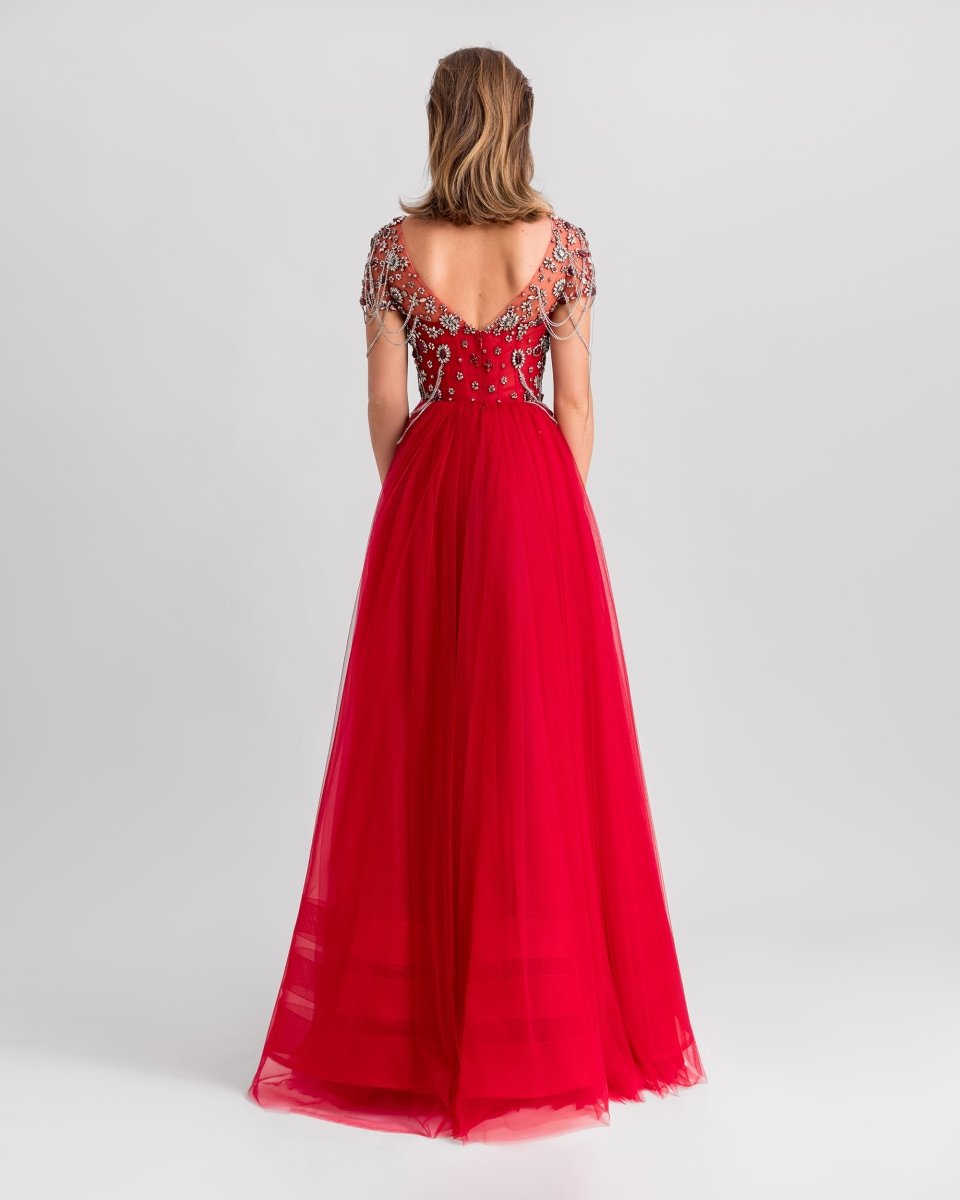 Fully Beaded Corset Long Dress - Gemy Maalouf