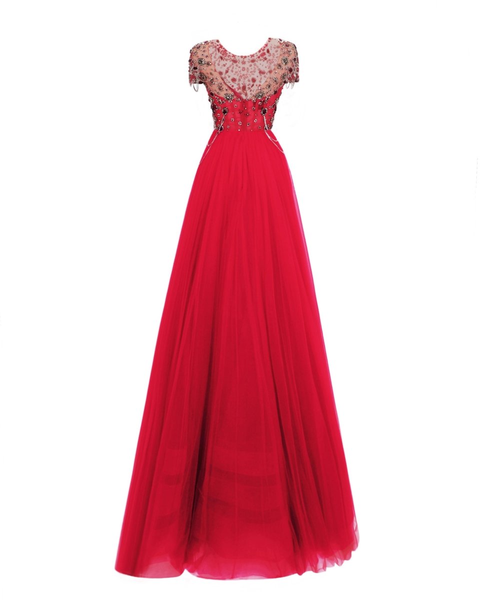 Fully Beaded Corset Long Dress - Gemy Maalouf