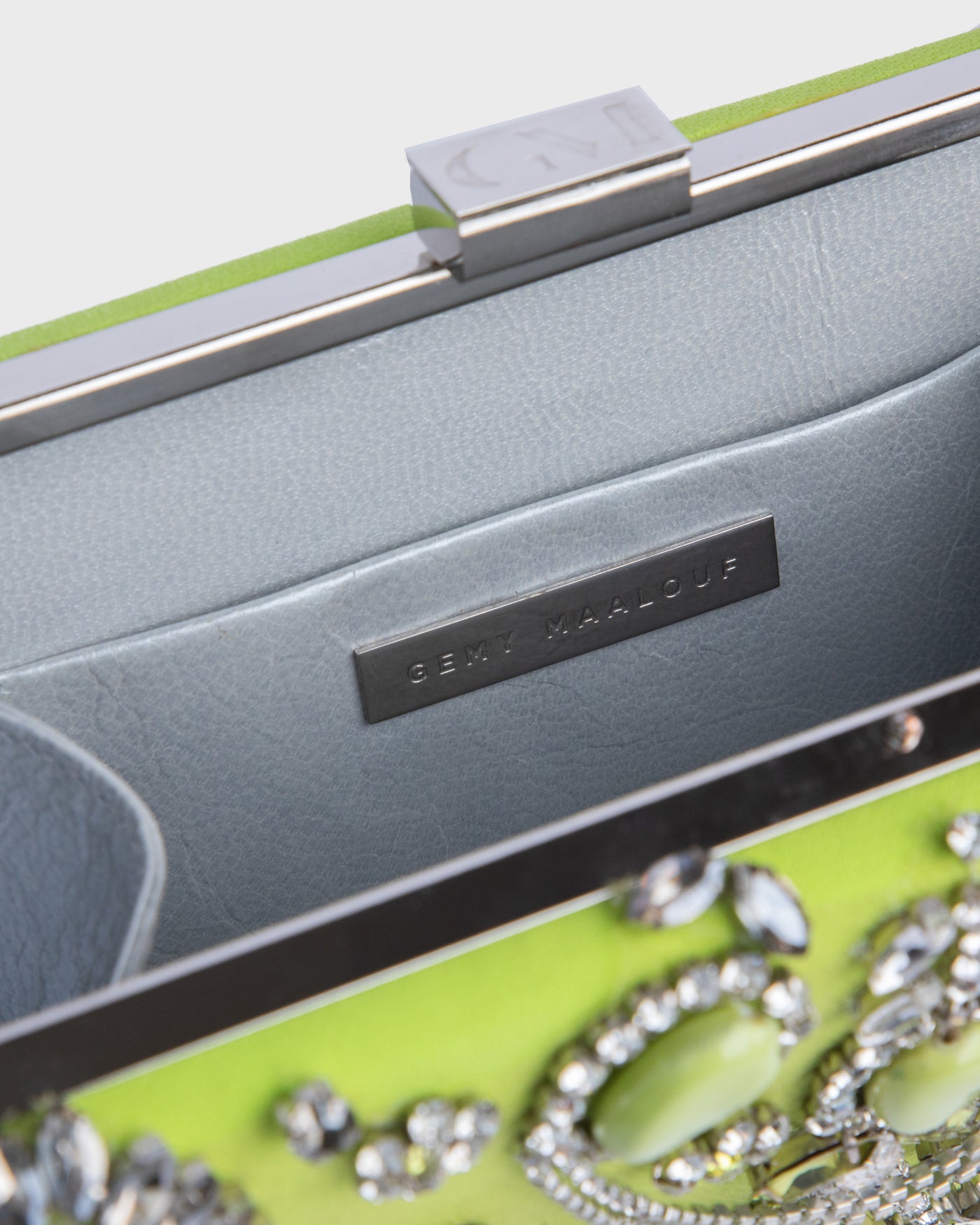 Bejeweled Lime Clutch