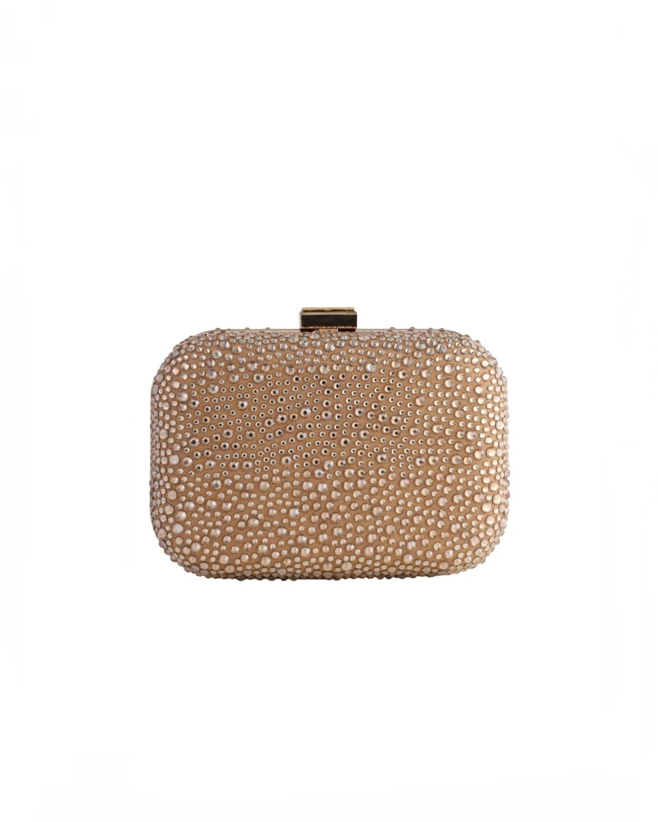 Crystal-Embellished Crepe Clutch