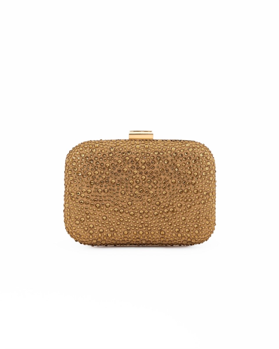 Crystal-Embellished Crepe Clutch