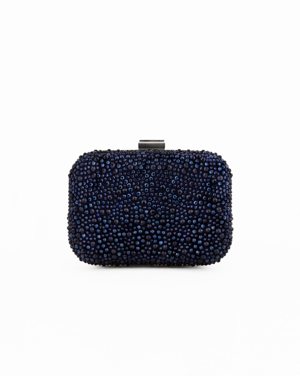 Crystal-Embellished Crepe Clutch