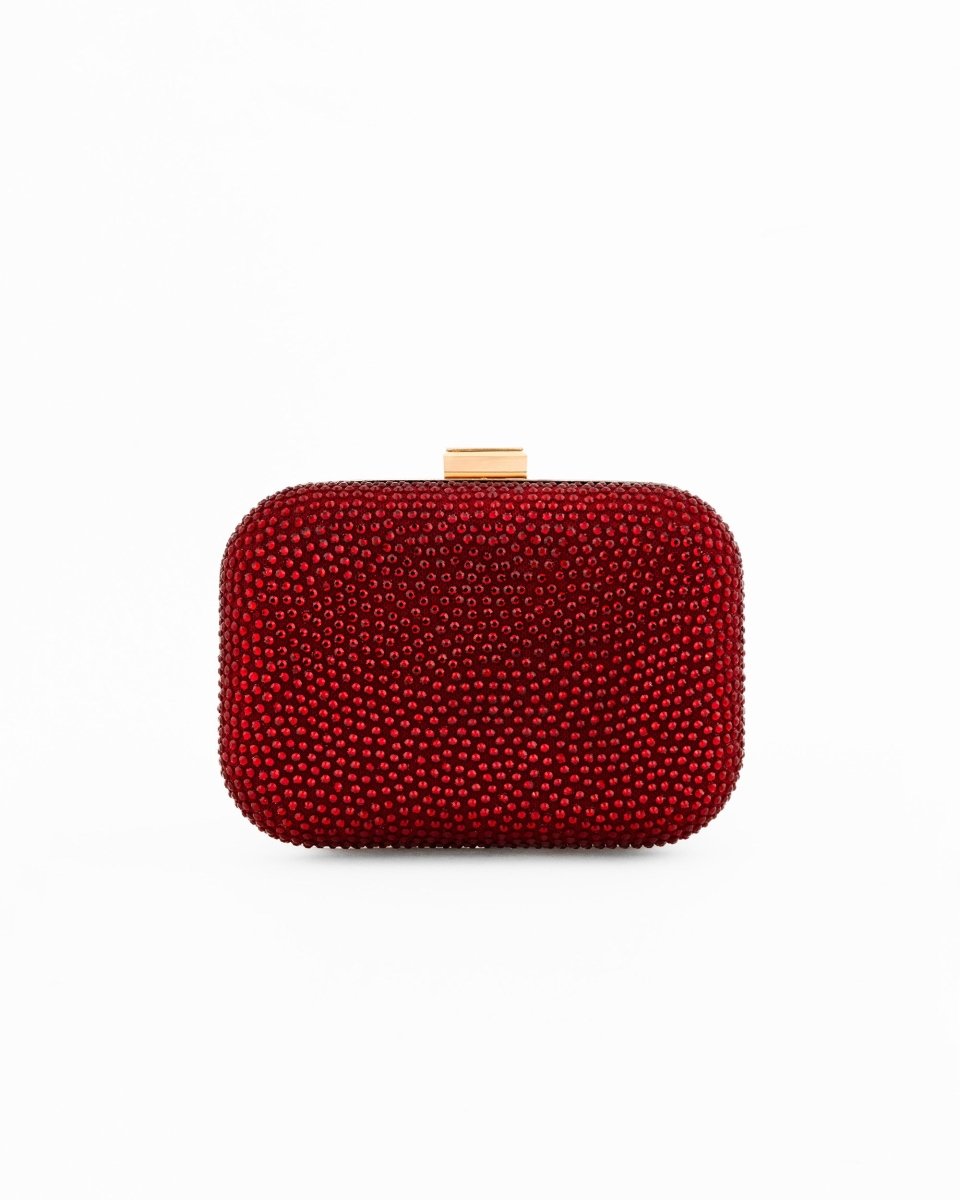 Crystal-Embellished Crepe Clutch