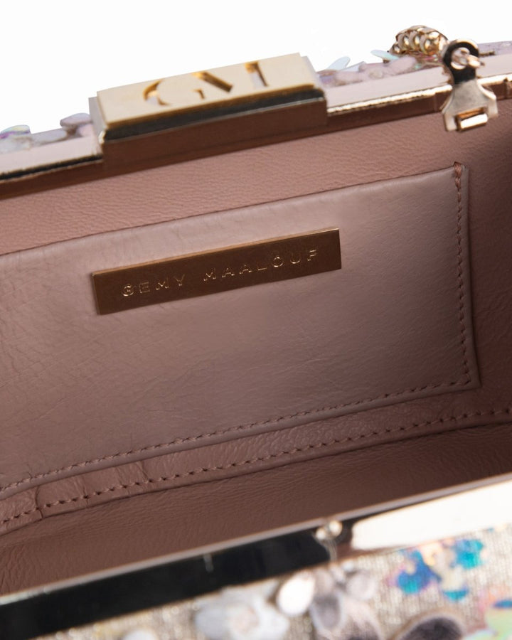 Clutch With Laser Cut Flowers - Gemy Maalouf