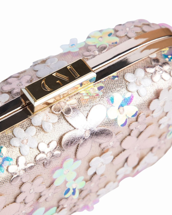Clutch With Laser Cut Flowers - Gemy Maalouf