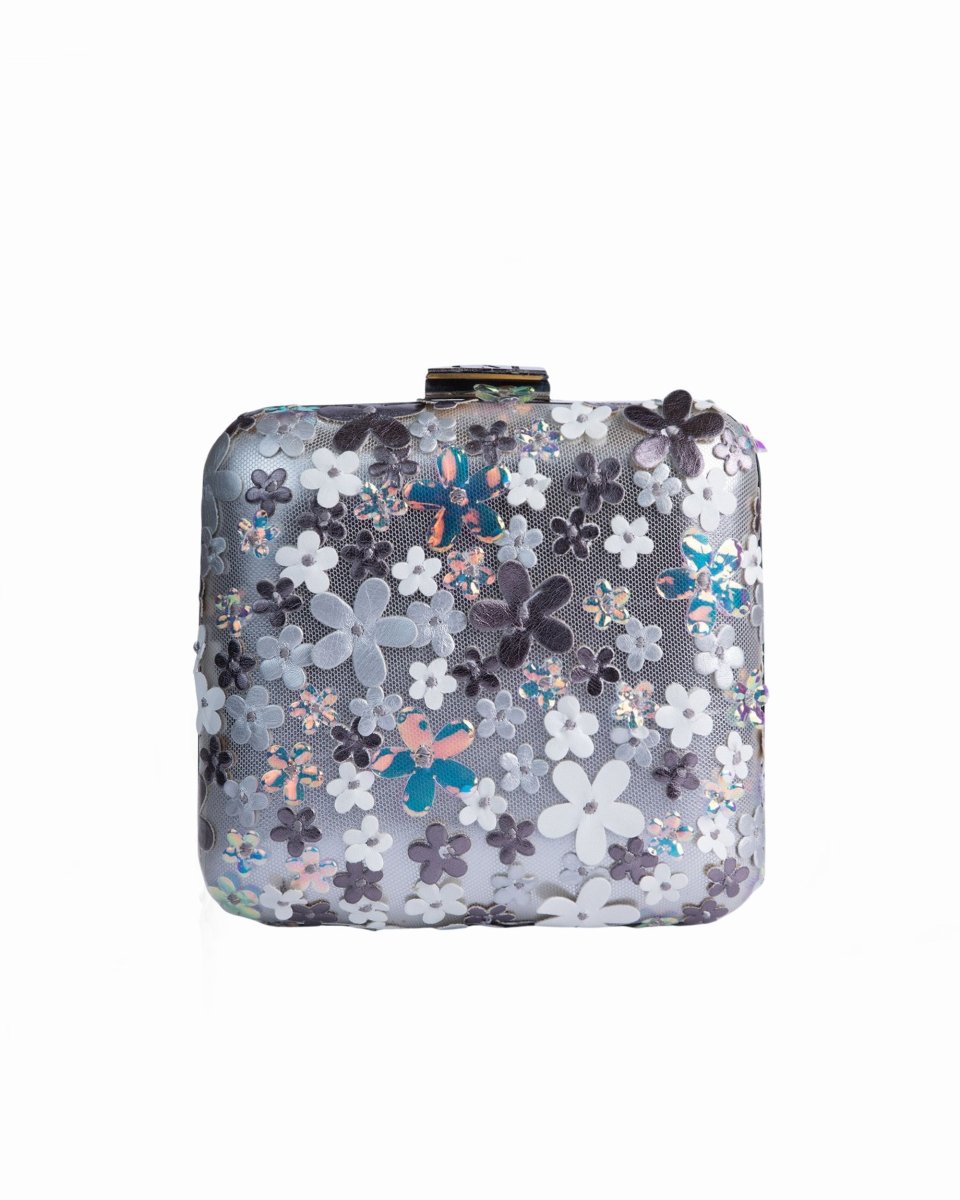 Flower Embellished Clutch - Gemy Maalouf