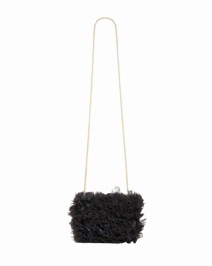 Rushed Black Tulle Clutch - Gemy Maalouf