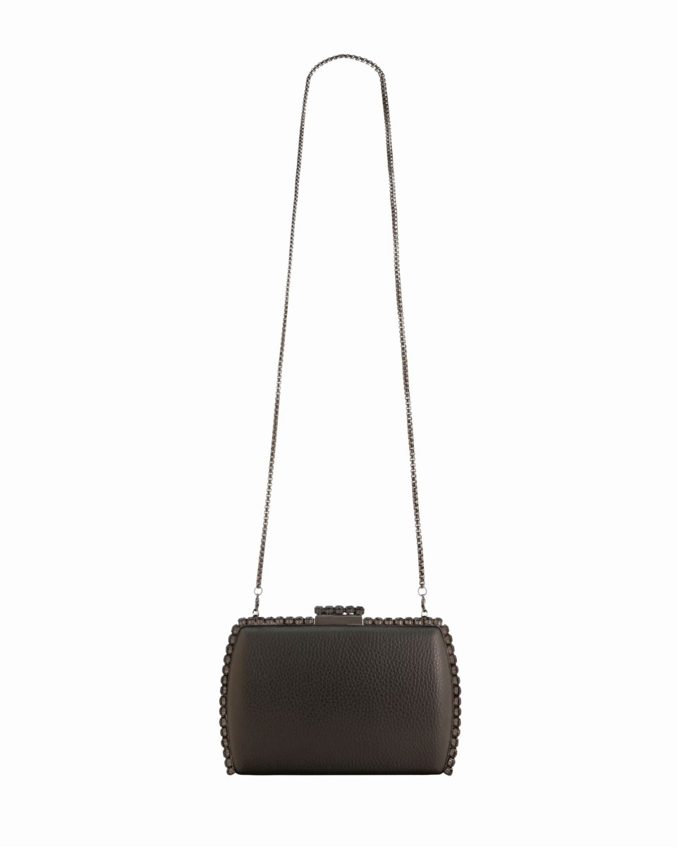Leather Clutch With Black Hardware - Gemy Maalouf