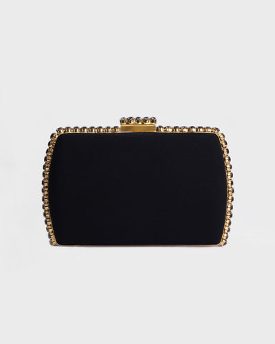 Black Clutch With Gold Hardware