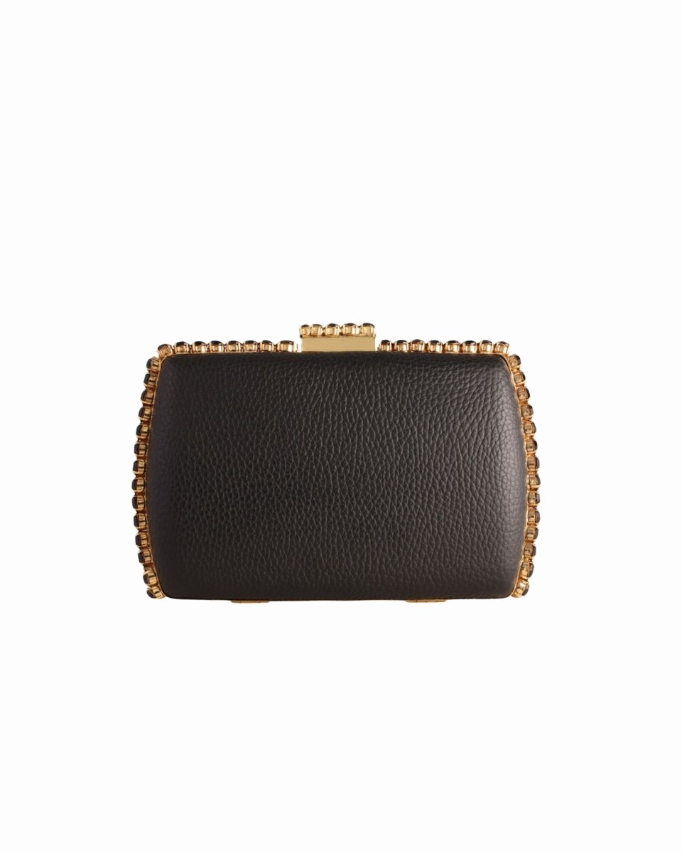 Leather Clutch With Gold Hardware - Gemy Maalouf