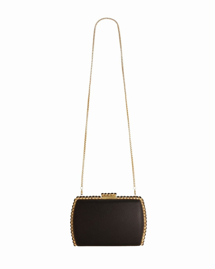 Leather Clutch With Gold Hardware - Gemy Maalouf