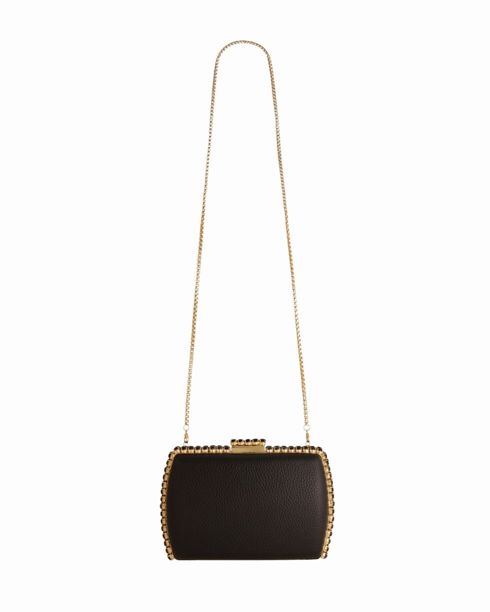 Leather Clutch With Gold Hardware - Gemy Maalouf