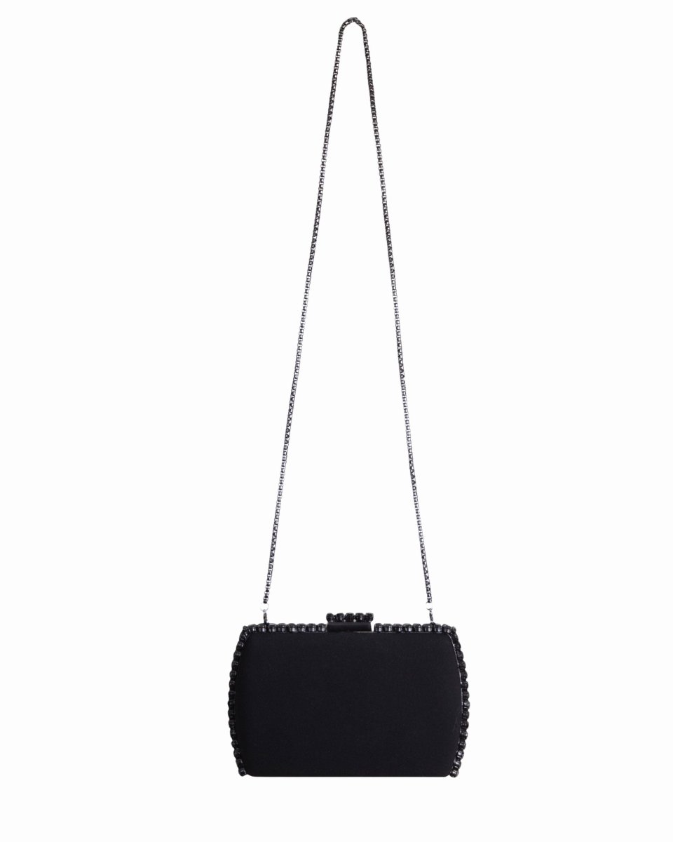 Black Clutch With Black Hardware - Gemy Maalouf