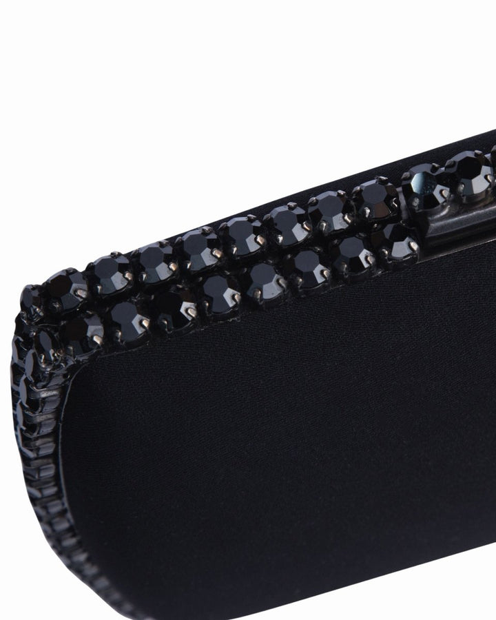 Black Clutch With Black Hardware - Gemy Maalouf