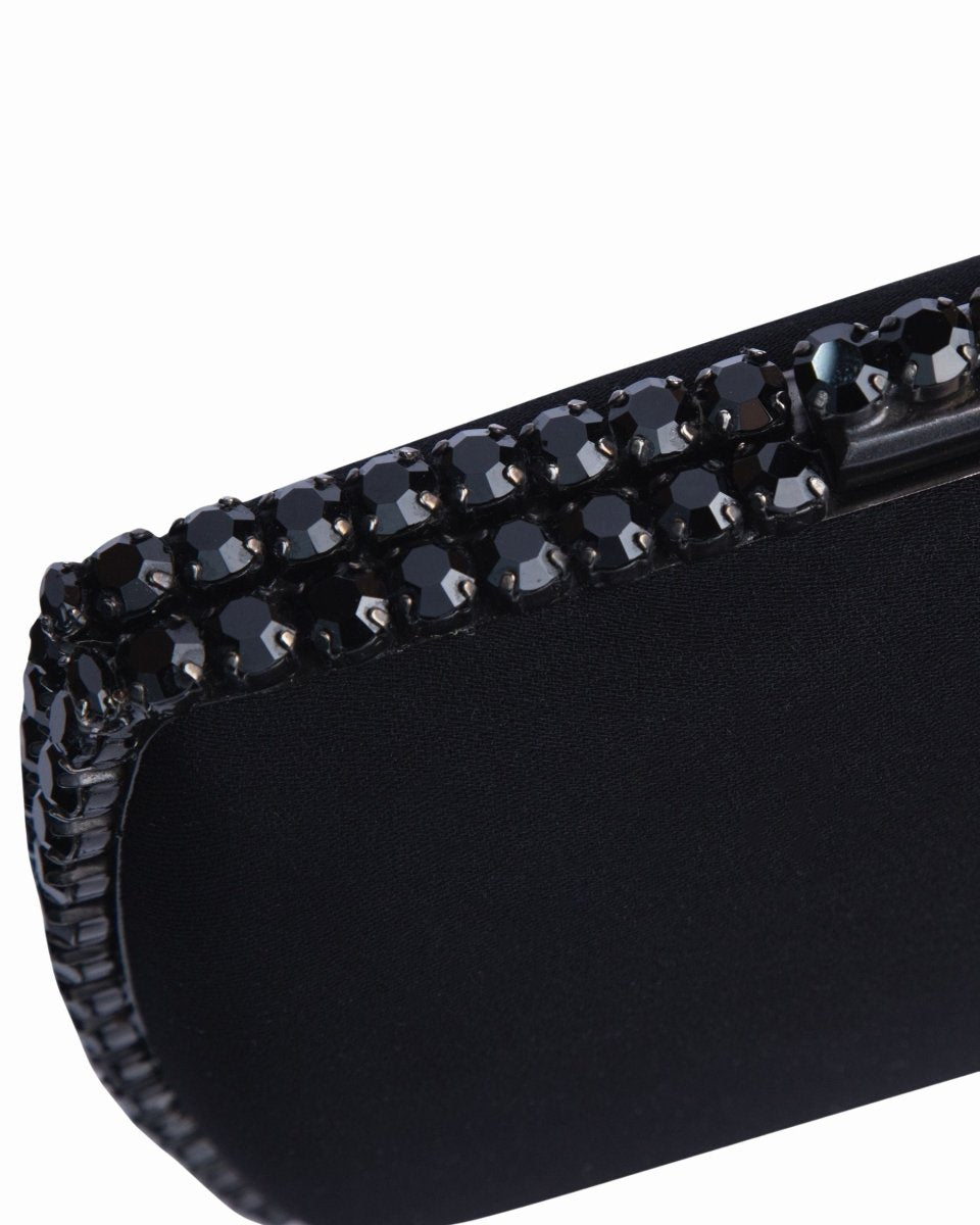 Black Clutch With Black Hardware - Gemy Maalouf