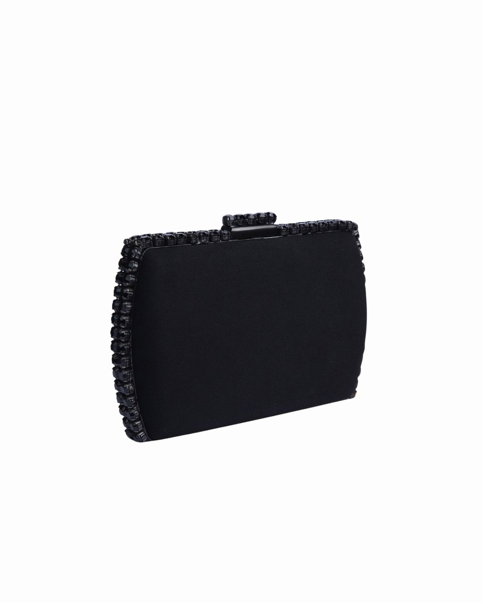 Black Clutch With Black Hardware - Gemy Maalouf