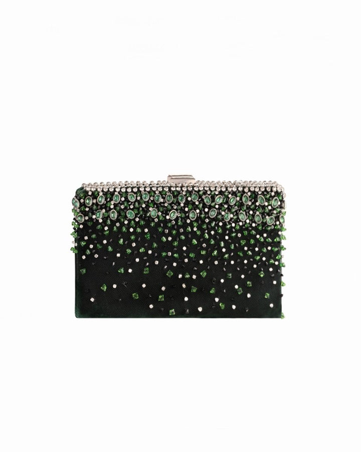 Bejeweled Green Clutch - Gemy Maalouf