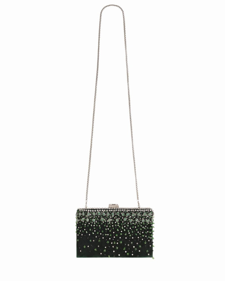 Bejeweled Green Clutch - Gemy Maalouf