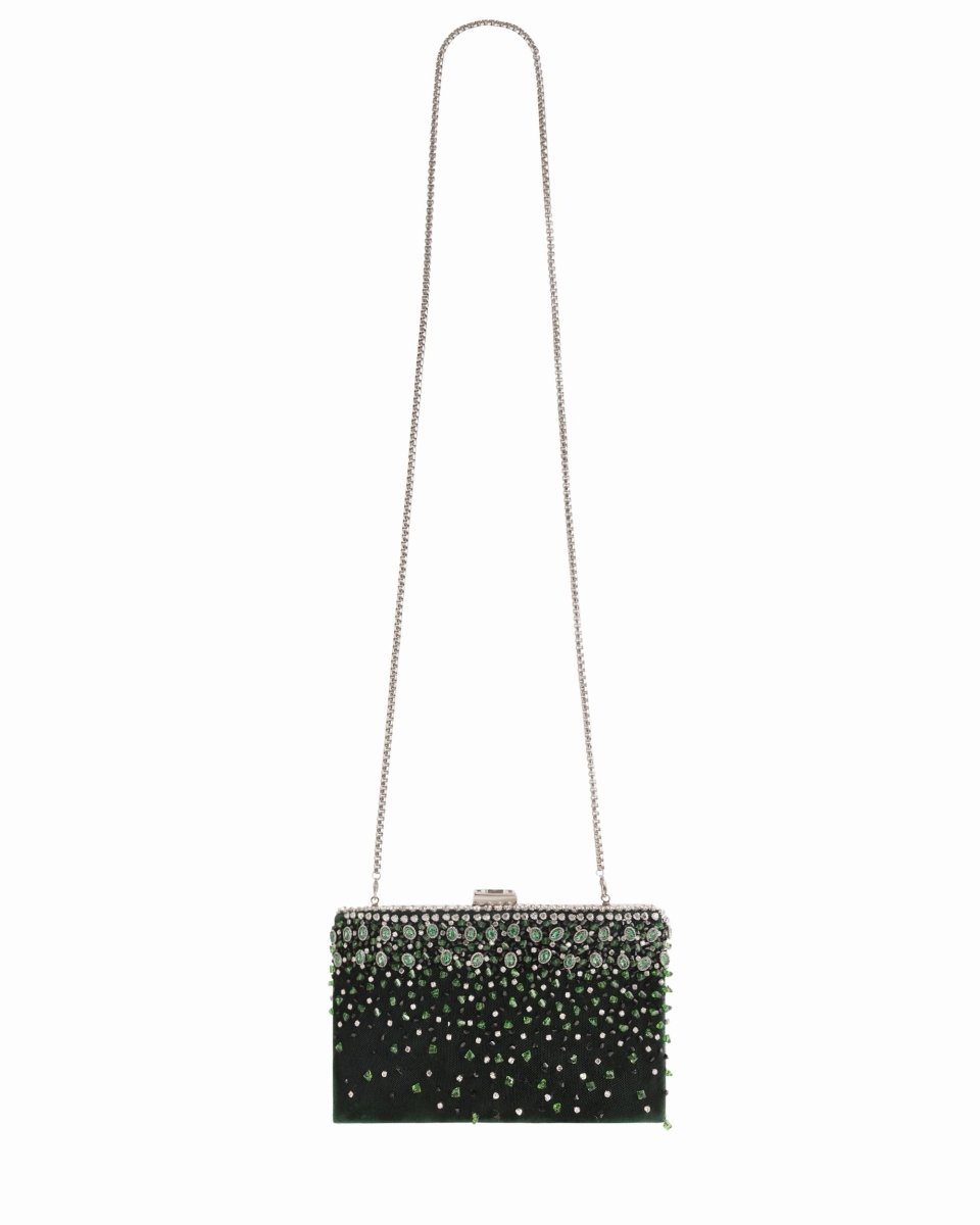 Bejeweled Green Clutch - Gemy Maalouf