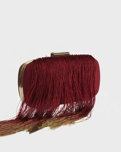 Wine Clutch With Fringes