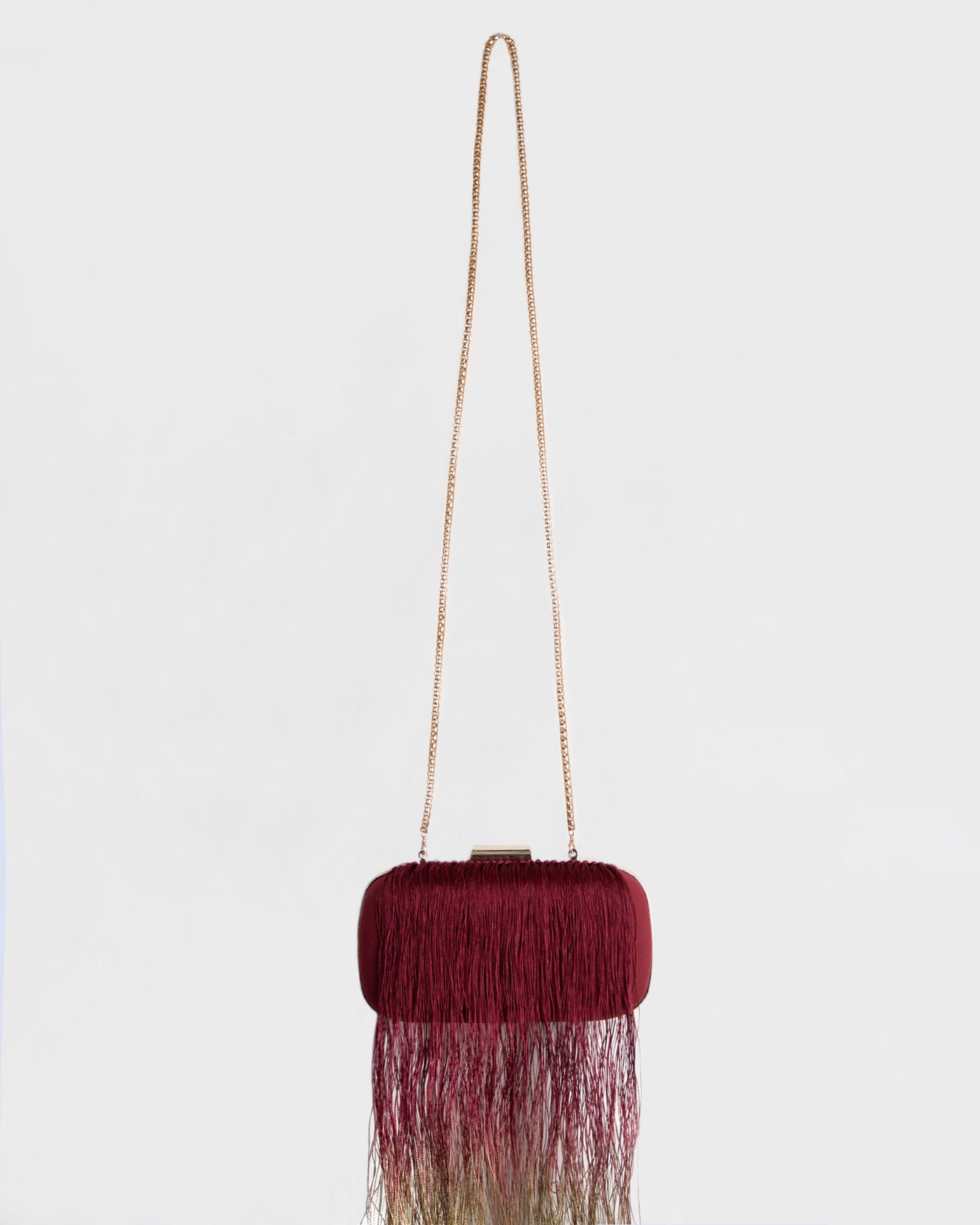 Wine Clutch With Fringes