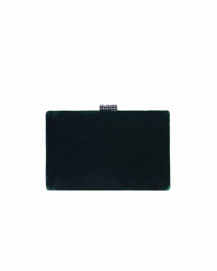 Dark Green Velvet Clutch - Gemy Maalouf