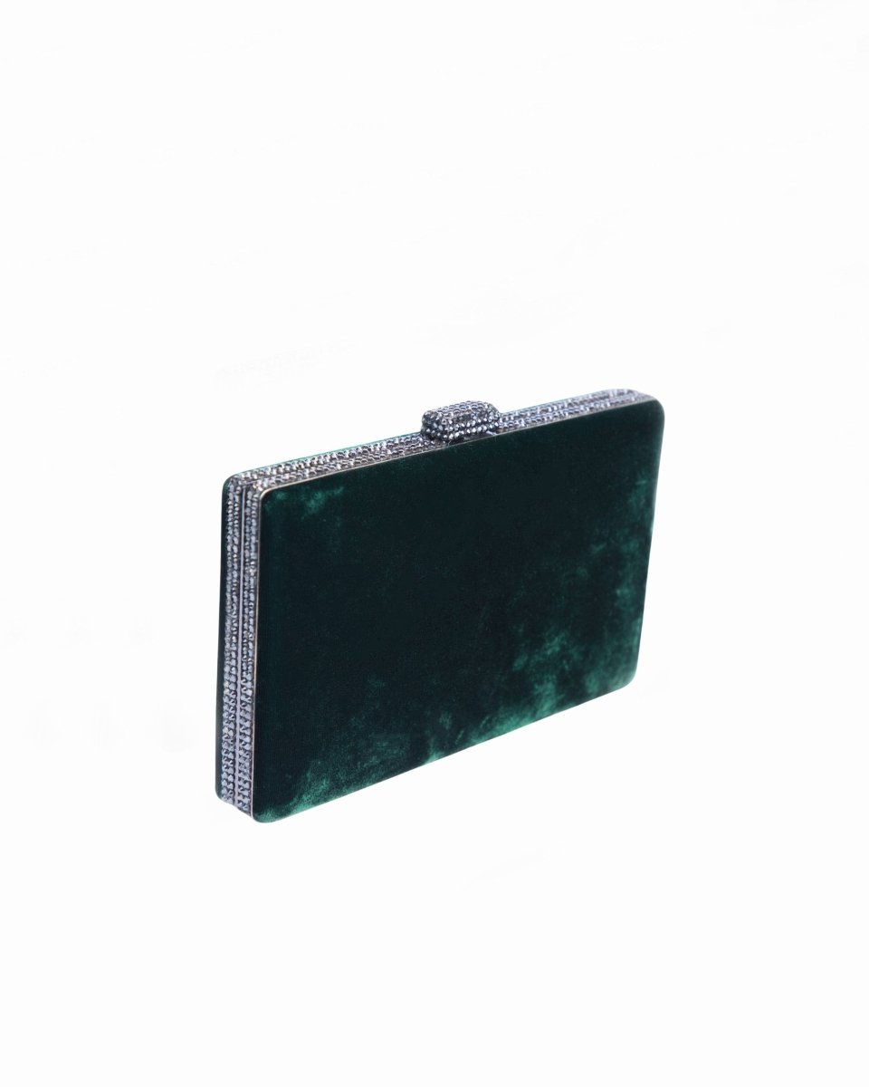 Dark Green Velvet Clutch - Gemy Maalouf
