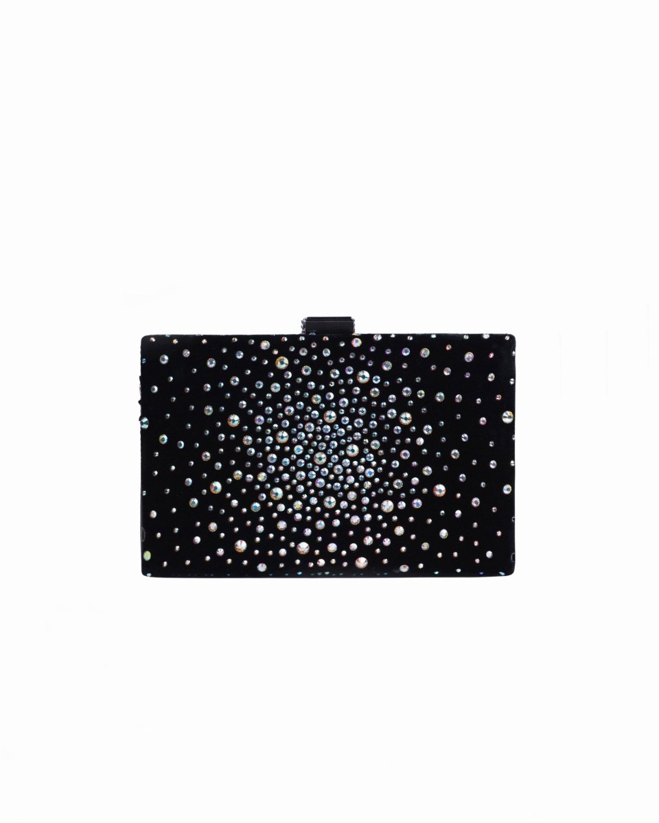 Velvet Clutch With Rhinestones - Gemy Maalouf