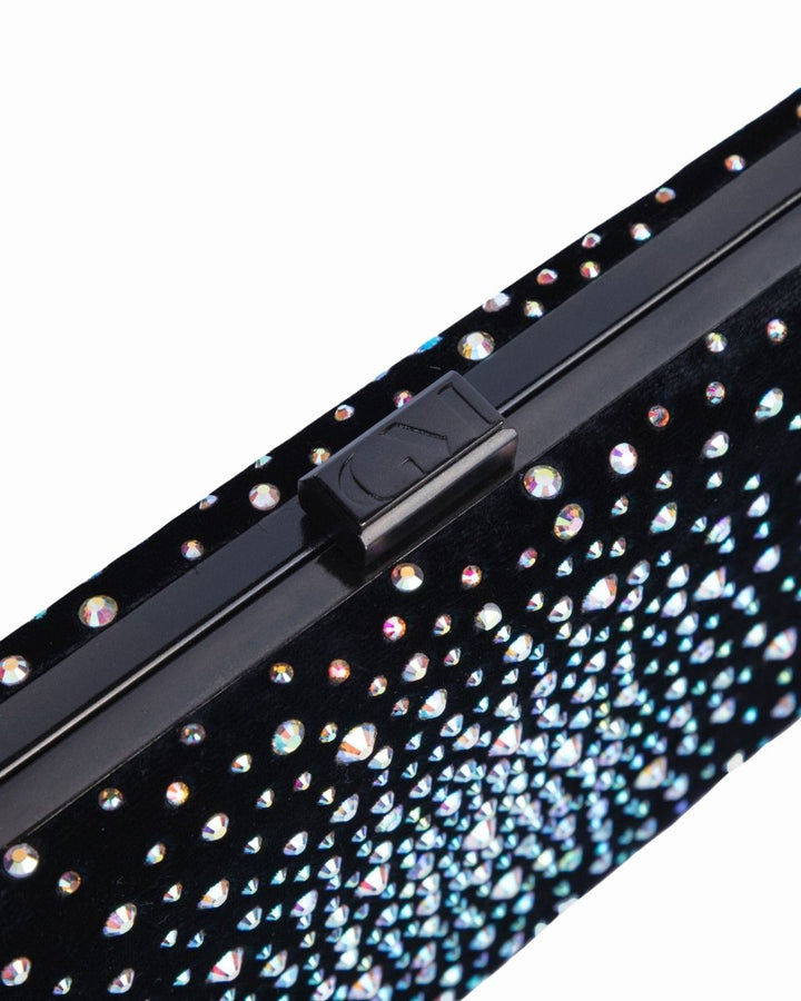 Velvet Clutch With Rhinestones - Gemy Maalouf
